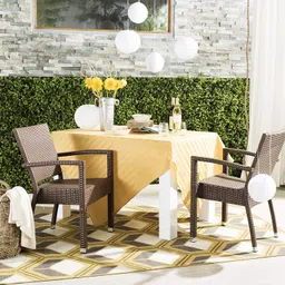 DEVOKO 2 Pieces Patio Furniture Set, Indoor/Outdoor Patio Rattan Wicker Conversation Bistro Set for Garden, Balcony, Backyard, Porch, Lawn (Dark Brown Rattan) image 1