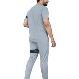 bruseant Cotton Lycra Blend Casual Regular Fit Striped Tracksuit for Men image 4
