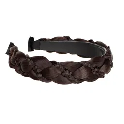 smartbuyer 1PCS 5 Strands Headband Synthetic Hair Plaited Headband Braid Braided With Teeth Hair Band Accessories for Women Girl (Brown) image 3