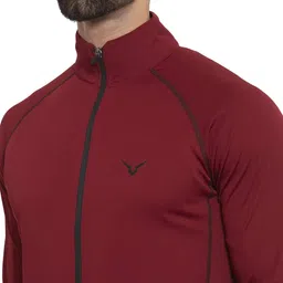 invincible Men’s Athleisure Gym Yoga Training Workout Contrast Line Jacket image 5