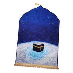 MYADDICTION Islamic Praying Mat Turkish Janamaz Carpet Muslim Prayer Rug for Eid Hallway Blue 70x110cm image 1