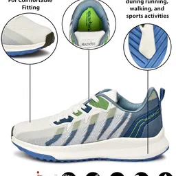 health fit Sports Shoes with Crystal Cushion Technology Lightweight Shoes Training Cricket,Gym,Comfortable Extra Max Cusion with Memory Foam Insole Running Shoes for Men HF146 image 4