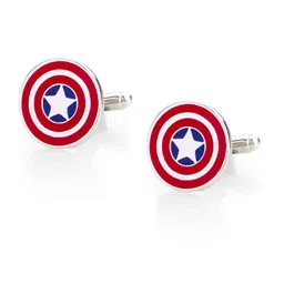 shining jewel - by shivansh Shining Jewel Elegant Fancy and Designer Silver Plated Superhero Cufflinks for Men - Superhero Design (SJ_7108) image 1