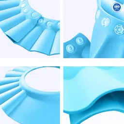 safe-o-kid Safe-O-Kid® Aquaspa Baby Bath Tub, with Multipurpose Baby Shower HAT/Cap, European Safety Standard Inflatable Bathtub with Air Pump and Elegant Colorful Box for Extra Safety- Blue image 5