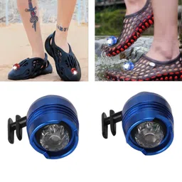 ubersweet UBERSWEET® Shoes Headlights, Lightweight Scratch Resistant High Brightness Outdoor Shoes Flashlights Efficient Waterproof 2PCS for Hiking (Blue) image 2