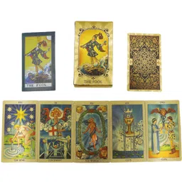 XForce Plaza Gold Foil Tarot Cards with-Guidebook - 78 Original Tarot Cards Deck Fortune Telling Game for Beginners&Expert Readers Astrology Tarot Deck Set image 1