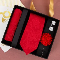 to the nines Men's Jacquard Tie, Pocket Square, Cufflinks & Lapel Pin image 2