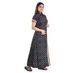 bellamy Women's Pure Cotton Printed House Coat,Front Open Adjustable Nighty/Night Wear B00 image 3