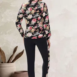 alisba Women's Round Neck Cotton Tracksuit – Stylish Full Sleeve Sweatshirt & Joggers Set | Casual Lounge Wear | Soft & Comfortable Activewear for Gym, Running, Yoga & Travel – Black image 3