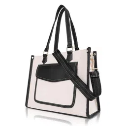 womanix Tote Bag front pocket Canvas Bag 12 inch laptop Work Shoulder Bags Casual small Briefcase Handbag for Travel, Office, College (0044) image 1