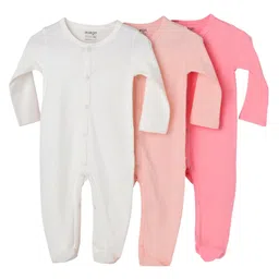 nuego Pure Cotton Bodysuit for Baby Girls, Soft Baby Rompers for Newborn Baby Cute Animal Printed Sleepsuit for Baby, Body Suit Romper Set for Infant Baby 0-18 Months image 1