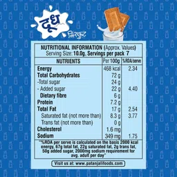 Patanjali Doodh Biscuit, Whole Wheat Milk Cookie, Rich in Fibre, 70 Gm image 3