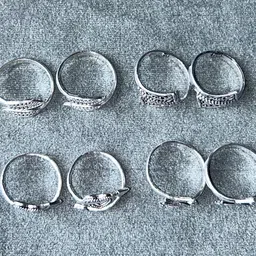 kp jewels Women & Girls Metal Fancy Glossy finish Toe Ring Adjustable Bichiya/Leg Finger Ring-Combo-4 (A_C_P_110805_Silver) image 4