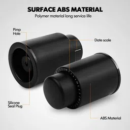 hasthip HASTHIP® 2 PCS Vacuum Wine Bottle Stopper with Date Record, Vacuum Champagne Stoppers, Reusable Wine Preserver Bottle Saver, Wine Corks Keep Fresh,Gifts for Wine Lovers for Christmas Birthday image 4