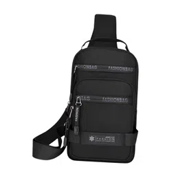 MYADDICTION Men Crossbody Bag Hiking Work Casual Portable Traveling Waterproof Chest Bag Black | Backpacks, Bags & Briefcases image 4