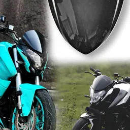 VermsBikers Bike Headlight Windshield Universal Domiar Visor for Pulsar NS 200 (Black) image 1