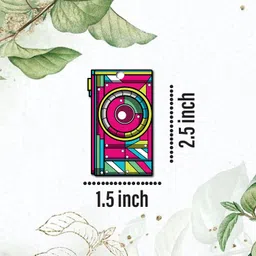 signoogle Wooden Printed Camera Theme Keychain Bike/Car/Men/Women/Bag Key Tag Keyrings Multicolored (1.5 x 2.5 Inch) image 4