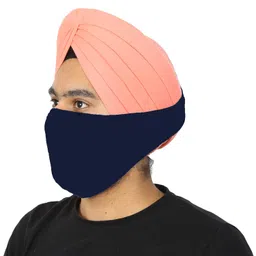 bismaadh Reusable Cotton Hosiery Pagri Mask For Men Blue Pack of 1 image 3