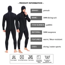 meadawgs Meadawgs® Mens Wetsuits Jumpsuit Full Body Neoprene 5mm Keep Warm for Snorkeling XXL image 4