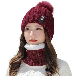 tomorrow fashion Tomorrow Winter Beanie Hat Scarf Set for Women & Men - 2-in-1 Warm Headwear with Ear & Neck Cover - Knit Hat, Scarf & Ski Gift - Cold Weather Gear for Outdoor Activities image 1