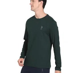 u.s. polo assn. Men Pure Cotton Long Sleeve Solid I693 Regular Fit T-Shirt - Pack of 1 image 3
