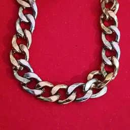 nice life collections Two-Tone Chain Link Bracelet, Gold and Silver Finish, Chunky Cuban Style image 5