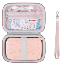 supmay Hard Carrying Case for HP Sprocket Portable 2x3 Instant Color Photo Printer, Wireless Bluetooth Portable Printer, Storage Holder Bag with Mesh Pocket for Photo Paper, USB Cable, Rose Gold image 1
