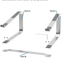 TARKAN Laptop Stand for Desk, Heavy Metal Riser Stable Height Elevator with Air Flow for 13-17 Inch Laptops (Silver) image 2