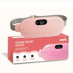 Zorb Period Cramp Relief Device for Women – Rechargeable Heating Pad with Vibration | Period Pain Relief Massager | Menstrual Cramp Comfort & Cramps Relief Machine | Pink image 1