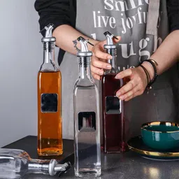 JIGSHTIAL Oil Pour Spouts Bottle Dispenser With Nozzle for Olive Oil, Vinegar, Wine, Soy Sauce - Kitchen Tools Speed Pourer With Tapered Stopper Spout (Pack of 2) image 4