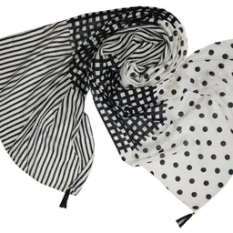 jvnine Women Printed Scarf (Stole) With Tassels image 2