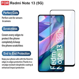 CEDO Tempered Glass for Redmi Note 13 (5G) | Screen Protector Full HD Quality Tempered Glass Anti-Scratch Edge to Edge Coverage with Easy Installation Kit (Black) image 2