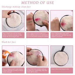 giffy Giffy® Microfiber Reusable Makeup Remover Pads Washable Makeup Removal Cloth Towel for Mascara, Eye Shadow, Foundation, Eyeliner, Lipstick, Chemical Free for Facial Cleansing, 1 Pcs (1) image 5