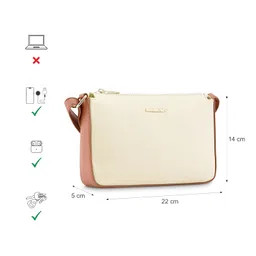 fastrack Trendy White Sling Bag with Adjustable Straps | Faux-Leather Women's Handbags | Sling for Casual Carry image 4