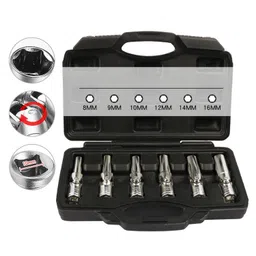 Lyla 6X Spark Plug Sockets Tool Auto Automotive Steel Sockets 3/8 inch Drive image 3