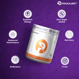Proquest Nutrition Q3 Pre-Workout (Orange Oasis, 30 Servings 150g) | Per serve- Beta Alanine 1200 mg, L-Arginine 500 mg, Creapure® 750mg, Caffeine 200mg | Muscle Pump, Performance, Energy, Recovery, Focus & Endurance image 2