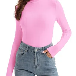 zengjo Womens Mock Neck Long Sleeve Tops Ribbed Thermal Baselayer Shirt Stretch image 4