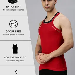 lux cozi Men's Cotton Modern Fit Vest (Pack of 4) (Prints May Vary) image 4