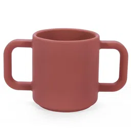 Coos N Babbles Silicone Open Cup for Babies 1-2 Years | Training Cup for Kids for Milk | Baby Water Sipper | 180 ml Sippy Cup with Handles for Toddlers (Purplish Red) image 1