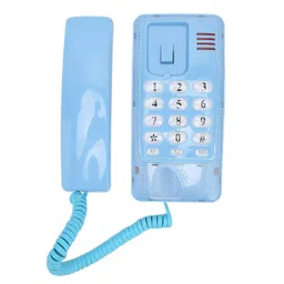 fayy Wired Telephone, Multiple Functions Old Style Retro Wall Phone Rebroadcast ABS Material Mute Button for Home (Blue) image 1