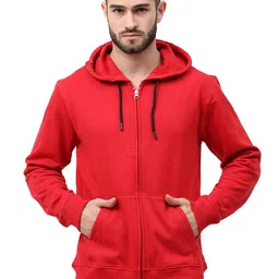 vrojass Men's Cotton Blend Hooded Neck Sweatshirt(VROSSWZ-NML) image 1