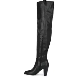 delize Black Women mid Heel Over Knee Boots image 5
