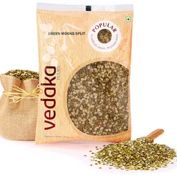Amazon Brand - Vedaka Popular Unpolished Green Moong Split (Chilka), 1 kg image 1