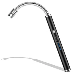 Jashal Zinc Electric Lighter – Rechargeable USB Plasma Candle Lighter with Flexible Neck & LED Battery Display – Windproof, Flameless Long Lighter for Candles, Fireworks, BBQ, Camping, & Grill image 1