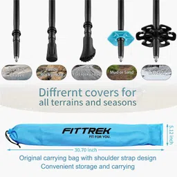 FitTrek Hiking Poles for Kids - Ultralight Nordic Walking Sticks - Telescopic Child Trekking Poles Collapsible 2 Pack image 4