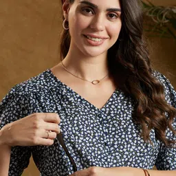 momtobe Women's Rayon Maternity Dress/Pregnancy Dress/Easy Breastfeeding Dress/Western Dress with Zippers for Nursing Pre and Post Pregnancy image 5