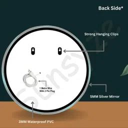 sunsyze Round Bathroom Mirror with Light | LED Mirror with Imported Touch Sensor + Dimmer + White, Natural & Warm Light | 24x24 (Unframed, Round, Wall) image 3