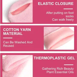 KITSSENTIAL ® Moisturizing Gloves And Socks, Gel Spa Moisturizing Therapy, Soften Repairing Dry Cracked, Hands Feet Skin Care, Effective In Repair Dry And Chapped Hands And Feet (Multicolor) (1 Pair) image 4