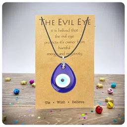 long tiantian Evil Eye Necklace,Blue Turkish Glass Leather Rope Evil Eye Necklace for Women Men Lucky Protection Necklace Jewelry image 2