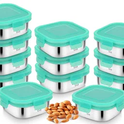 WHITE STAR Stainless Steel Food Storage Box, 450ml - 12 Pcs Containers - Airtight Food Storage Box With Lid, Leak Proof & BPA Free - Steel Container For Daily Use In Home Office image 1